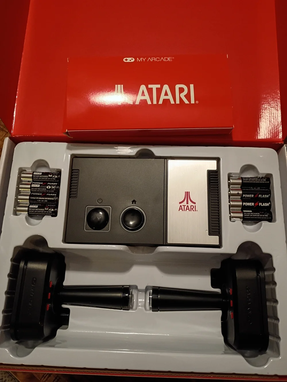 Retro Atari Video Game Console Bundle in Black with Multicolor LED Accents